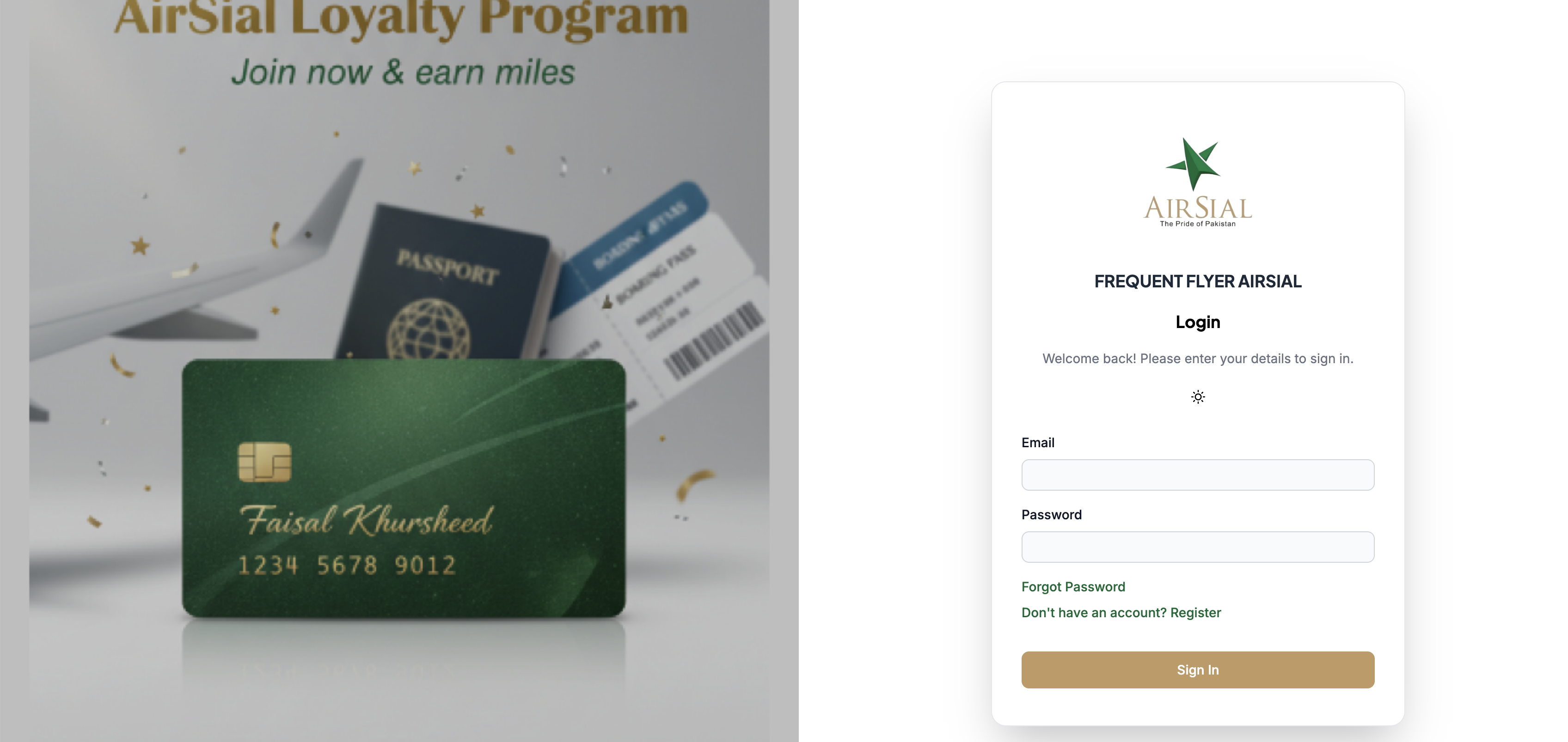 Frequent Flyer Loyalty Program shown on a MacBook